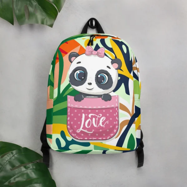 Cute Panda Love Minimalist Backpack - Perfect For Adventures