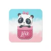 Cute Panda Love Cork-Back Coaster – Protect Your Surfaces in Style