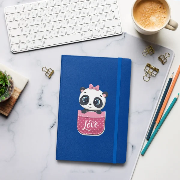 Personalized Valentine's Day Gift: Hardcover Bound Notebook with Cute Panda Love Design