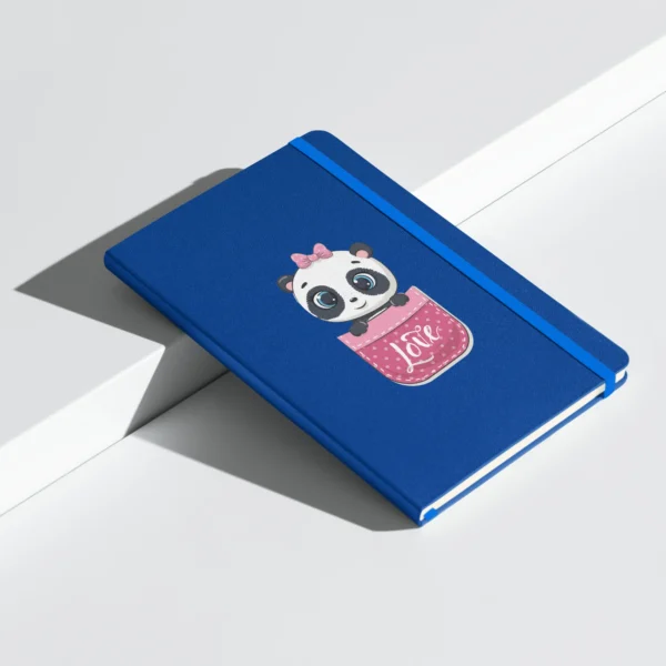 Personalized Valentine's Day Gift: Hardcover Bound Notebook with Cute Panda Love Design