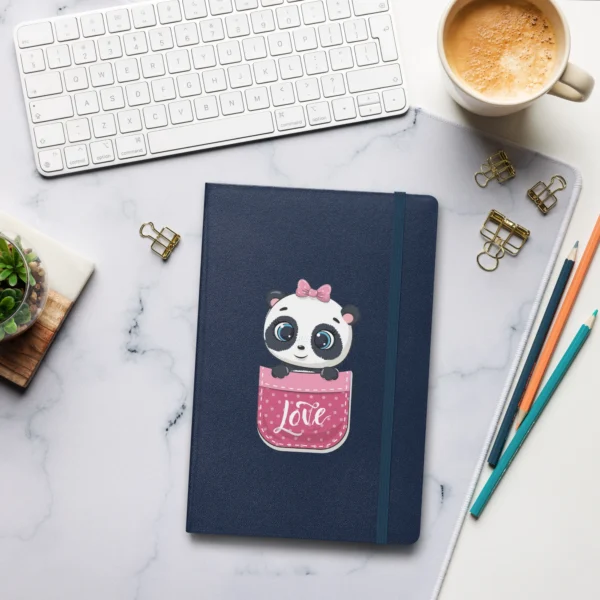 Personalized Valentine's Day Gift: Hardcover Bound Notebook with Cute Panda Love Design