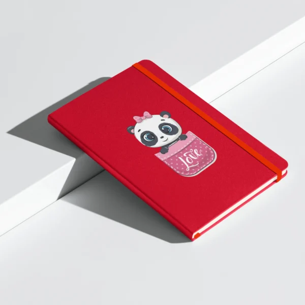 Personalized Valentine's Day Gift: Hardcover Bound Notebook with Cute Panda Love Design