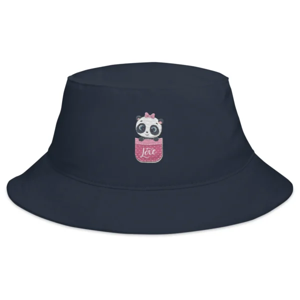 Cute Panda Love Embroidered Bucket Hat - Cool Outdoor Hat