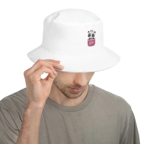 Cute Panda Love Embroidered Bucket Hat - Cool Outdoor Hat