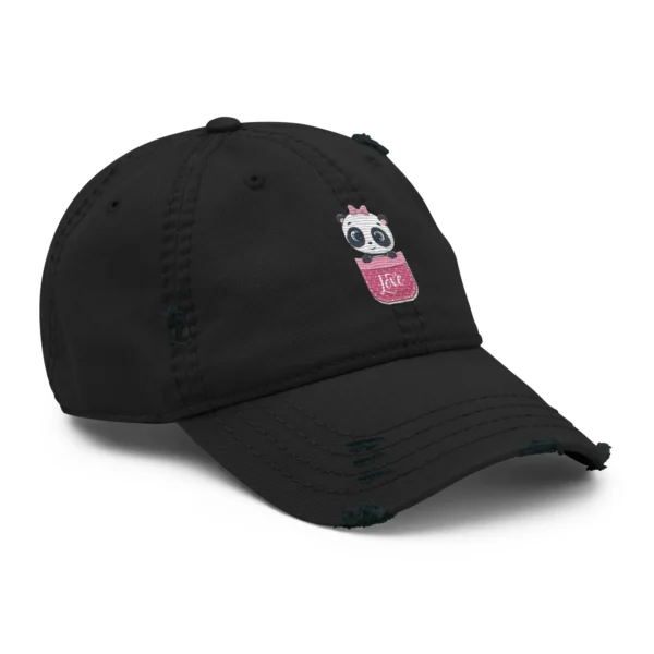 Cute Panda Love Embroidered Dad Hat – Vintage Distressed Cap