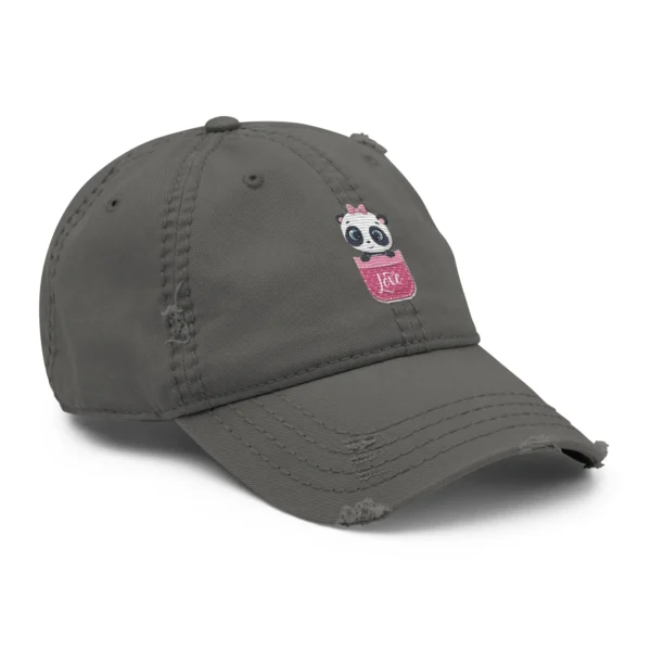 Cute Panda Love Embroidered Dad Hat – Vintage Distressed Cap