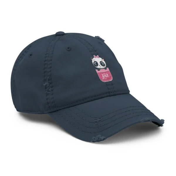 Cute Panda Love Embroidered Dad Hat – Vintage Distressed Cap