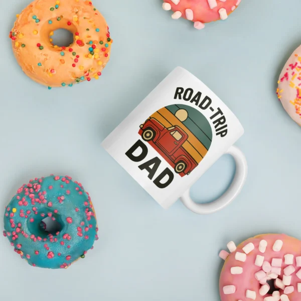 Road-Trip Dad Travel Mug - Retro Sunset Dad Coffee Mug