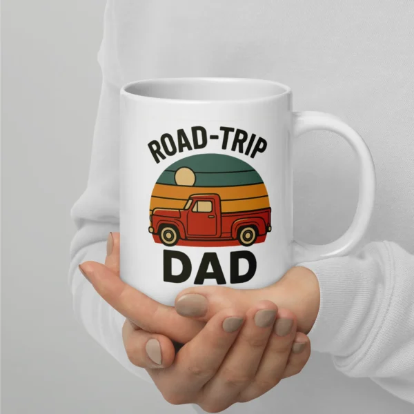 Road-Trip Dad Travel Mug - Retro Sunset Dad Coffee Mug