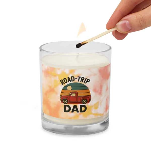 Road-Trip Dad Glass Jar Candle – Rustic Travel Decor