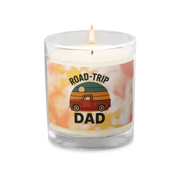 Road-Trip Dad Glass Jar Candle – Rustic Travel Decor