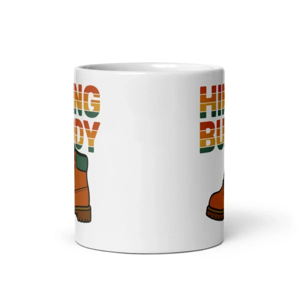 Hiking Buddy White Glossy Mug – Adventure in Every Sip