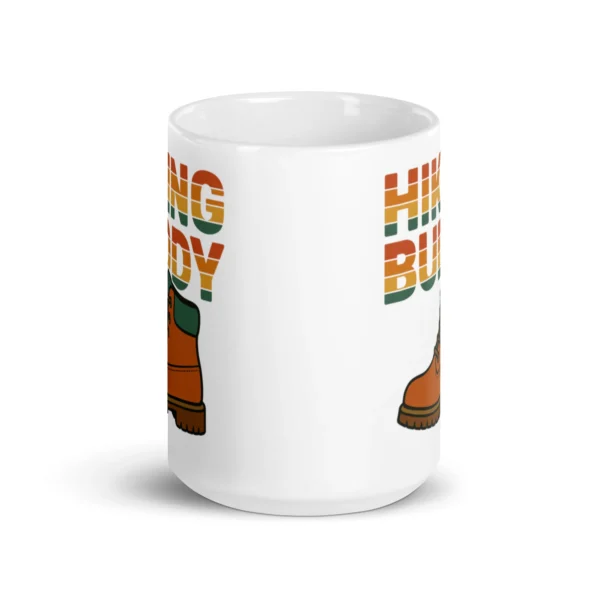 Hiking Buddy White Glossy Mug – Adventure in Every Sip
