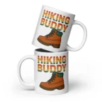 Hiking Buddy White Glossy Mug – Adventure in Every Sip