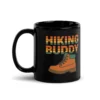 Hiking Buddy Black Glossy Mug - Hiker’s Coffee Mug