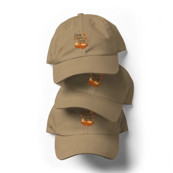 Cozy Vibes Only Dad Hat – Autumn Aesthetic Adjustable Hat