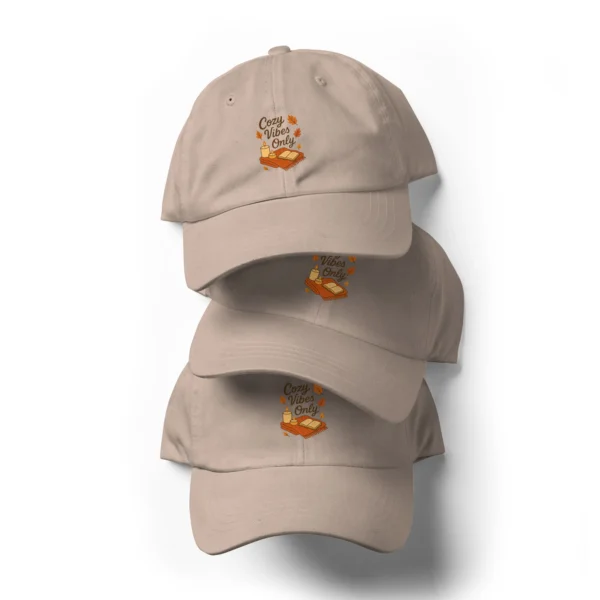 Cozy Vibes Only Dad Hat – Autumn Aesthetic Adjustable Hat