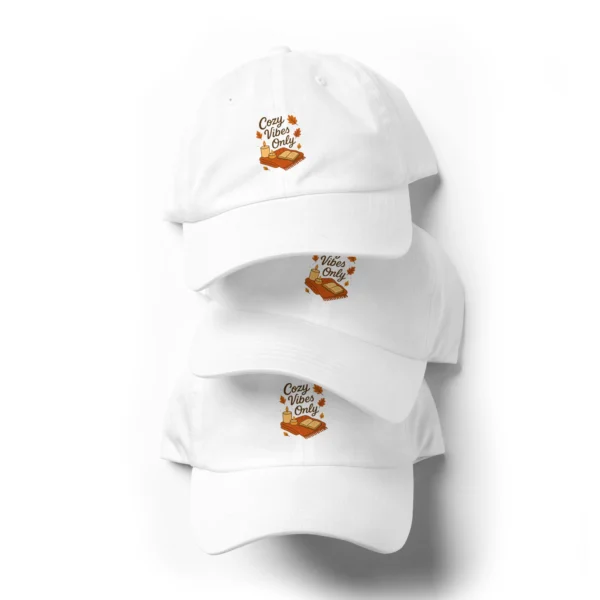 Cozy Vibes Only Dad Hat – Autumn Aesthetic Adjustable Hat