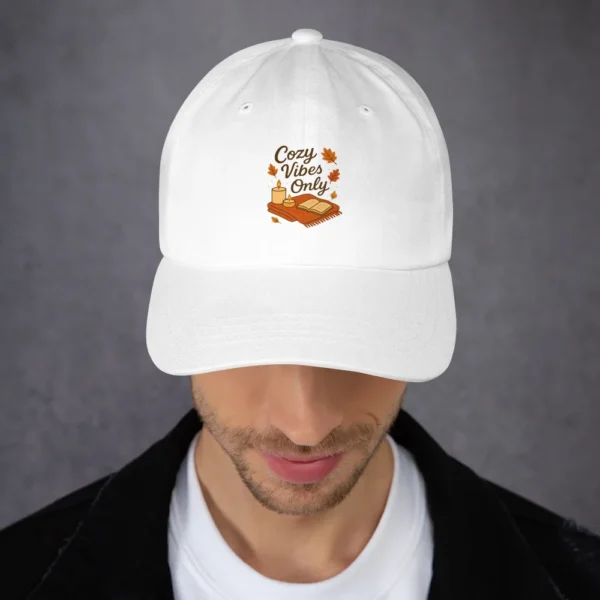 Cozy Vibes Only Dad Hat – Autumn Aesthetic Adjustable Hat