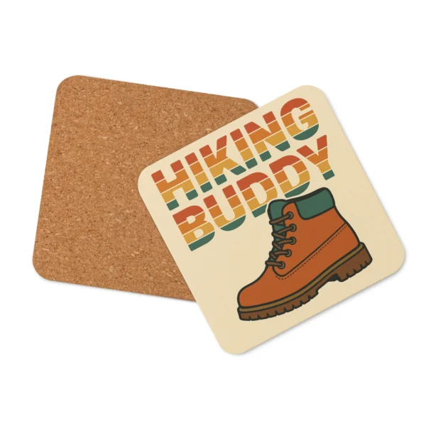 Hiking Buddy Cork-Back Coasters – Funny Hiking Coasters