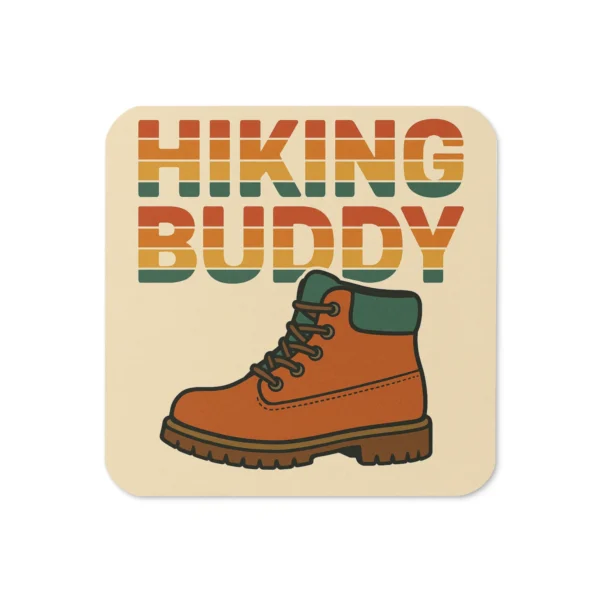 Hiking Buddy Cork-Back Coasters – Funny Hiking Coasters