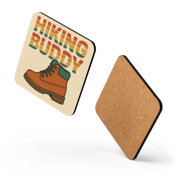 Hiking Buddy Cork-Back Coasters – Funny Hiking Coasters