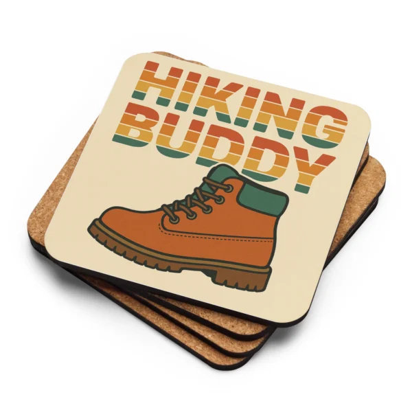 Hiking Buddy Cork-Back Coasters – Funny Hiking Coasters