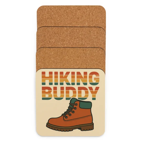 Hiking Buddy Cork-Back Coasters – Funny Hiking Coasters