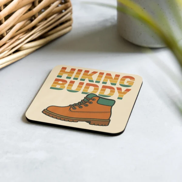 Hiking Buddy Cork-Back Coasters – Funny Hiking Coasters