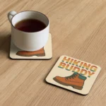 Hiking Buddy Cork-Back Coasters – Funny Hiking Coasters