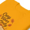 Cozy Vibes Only T-Shirt – Autumn Aesthetic Book & Candle Tee