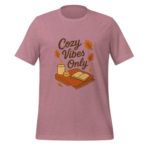 Cozy Vibes Only T-Shirt – Autumn Aesthetic Book & Candle Tee