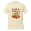 Cozy Vibes Only T-Shirt – Autumn Aesthetic Book & Candle Tee