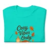Cozy Vibes Only T-Shirt – Autumn Aesthetic Book & Candle Tee