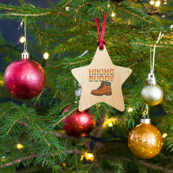 Hiking Buddy Wooden Ornament - Adventure Holiday Ornament