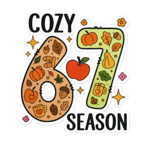 Cozy 67 Season Sticker - Perfect For decorating everyday essentials