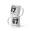 I Survived 67 Days of School Mug – Funny School Milestone Ceramic Cup
