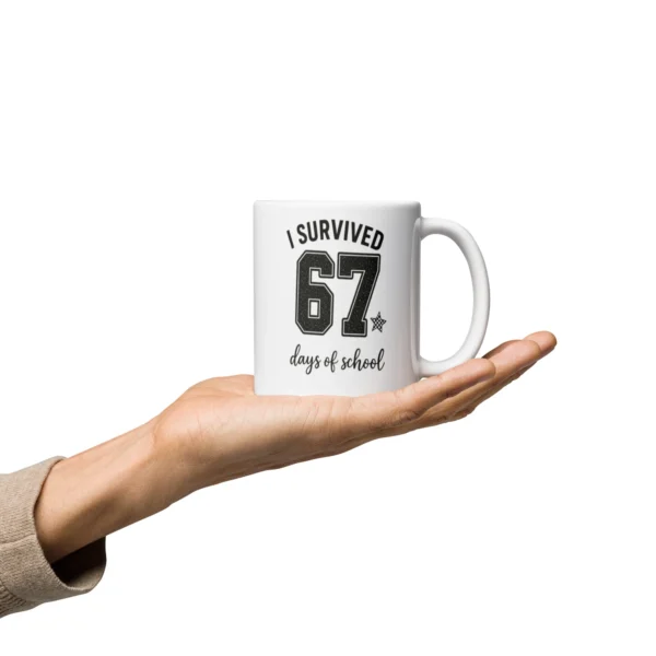 I Survived 67 Days of School Mug – Funny School Milestone Ceramic Cup