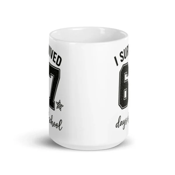 I Survived 67 Days of School Mug – Funny School Milestone Ceramic Cup