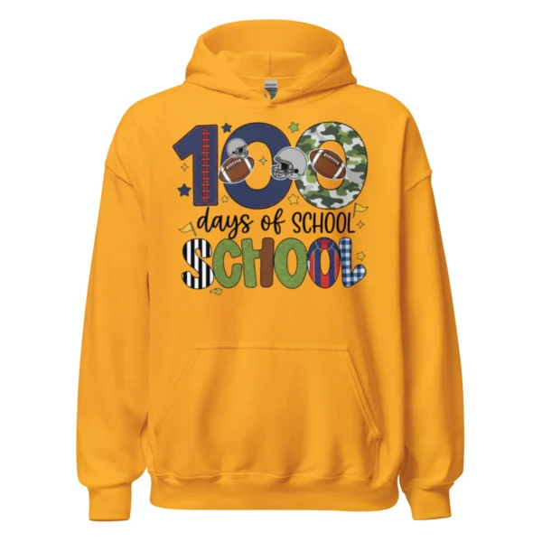 100 Days of School Football Shirt - Cute School Celebration Tee
