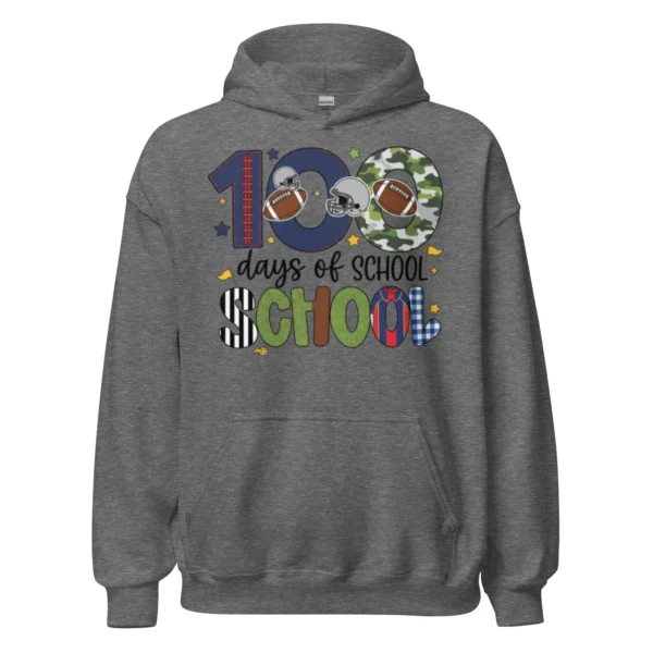 100 Days of School Football Shirt - Cute School Celebration Tee