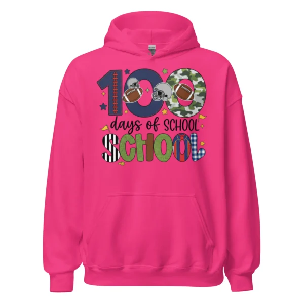 100 Days of School Football Shirt - Cute School Celebration Tee