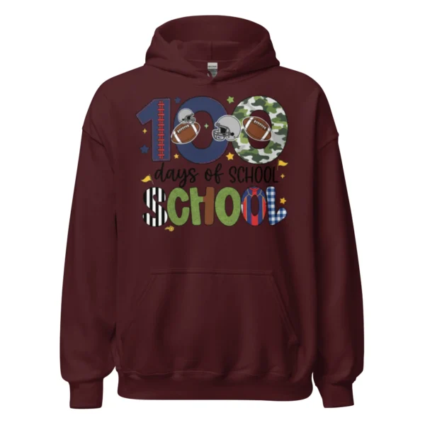 100 Days of School Football Shirt - Cute School Celebration Tee