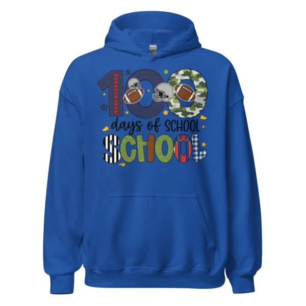 100 Days of School Football Shirt - Cute School Celebration Tee