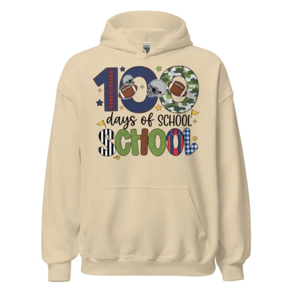 100 Days of School Football Shirt - Cute School Celebration Tee