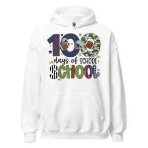 100 Days of School Football Shirt - Cute School Celebration Tee