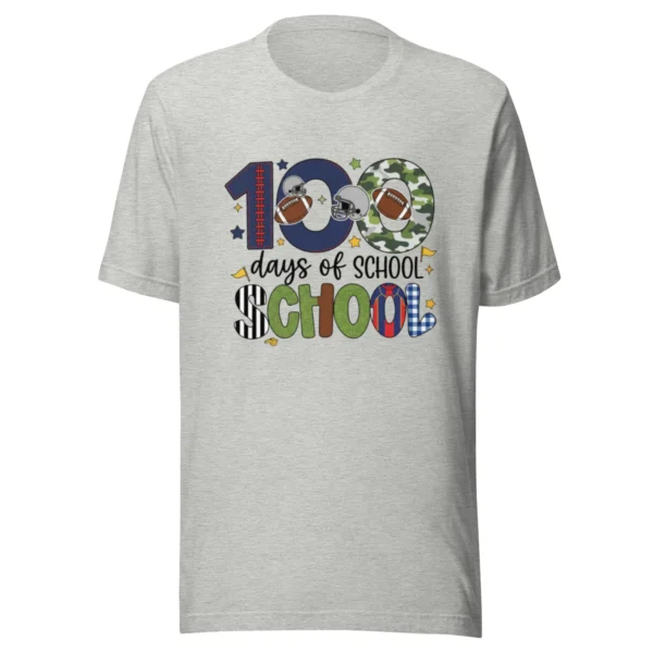 100 Days of School Football Shirt - Cute School Celebration Tee