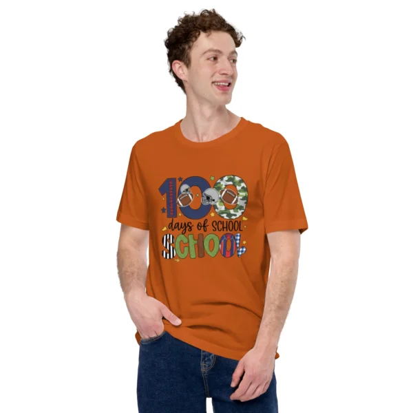 100 Days of School Football Shirt - Cute School Celebration Tee