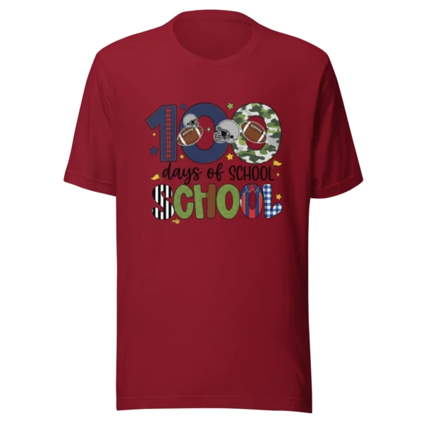 100 Days of School Football Shirt - Cute School Celebration Tee