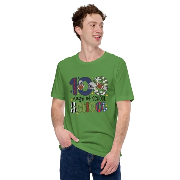 100 Days of School Football Shirt - Cute School Celebration Tee